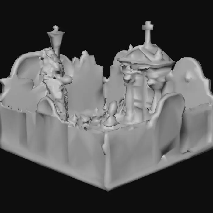 3D model for create scary halloween graves, whymisical, movie type