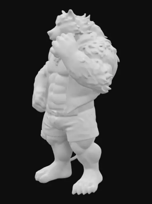 3D model for Fierce Feline in Plaid very muscular