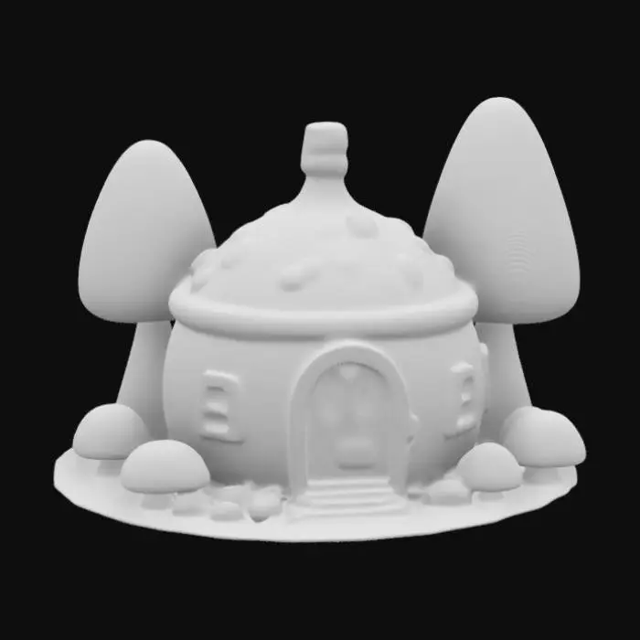 3D model for a cozy little 3d cartoon home straight from the ADventure time show