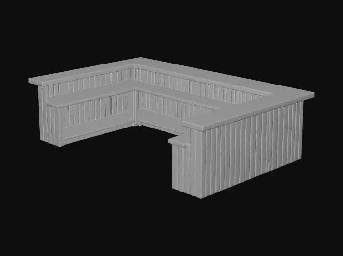 3D model for Rustic Wood Bar