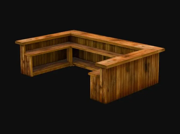 3D model for Rustic Wood Bar