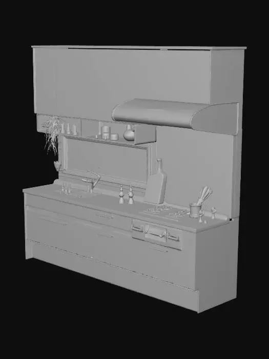 3D model for Modern Minimalist Kitchen