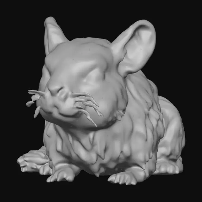 3D model for realistic cute chinchilla figure