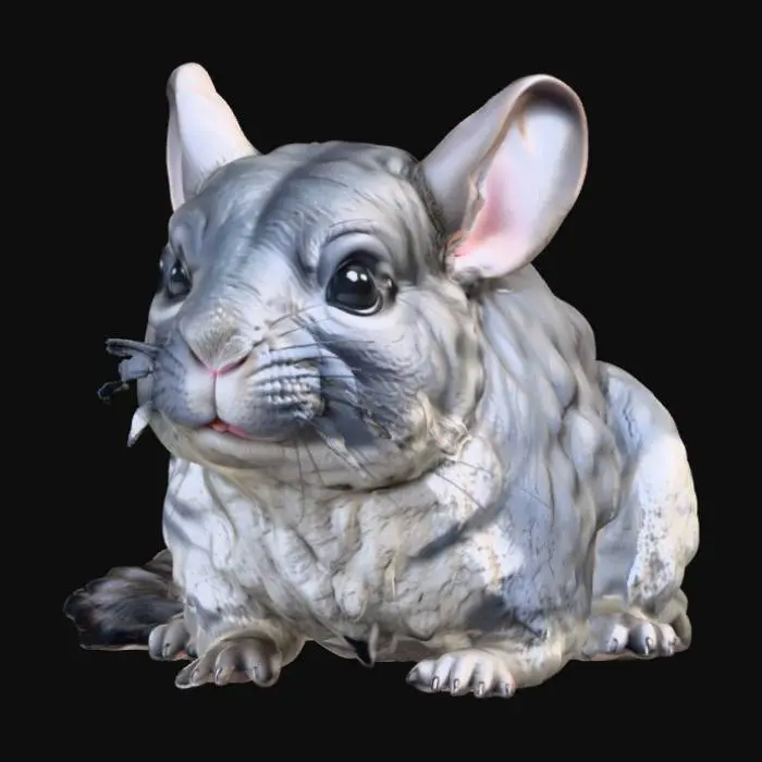 3D model for realistic cute chinchilla figure