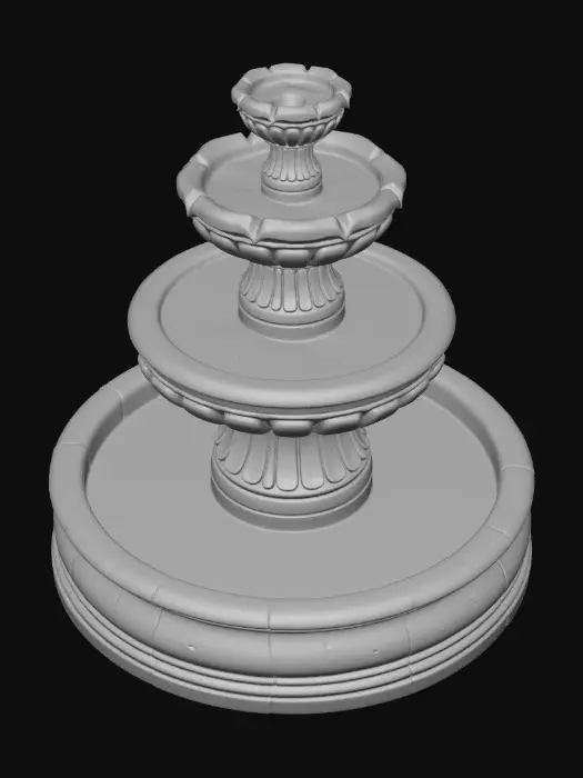 3D model for Three-Tier Stone Fountain