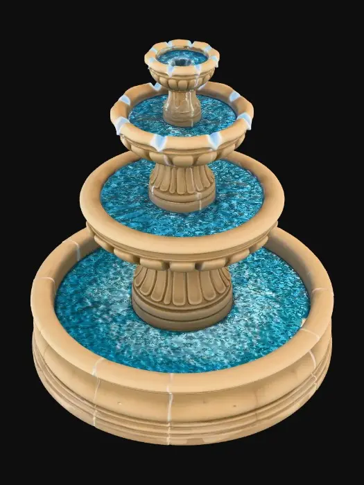 3D model for Three-Tier Stone Fountain