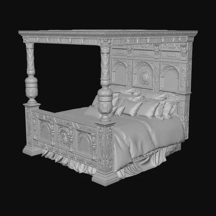 3D model for Ornate Canopy Bed