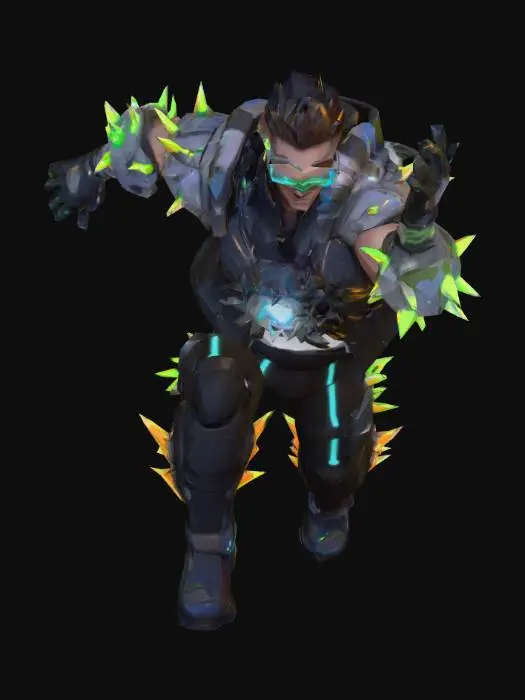 3D model for Cyberpunk Warrior