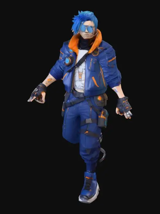 3D model for Cyber Punk Hero