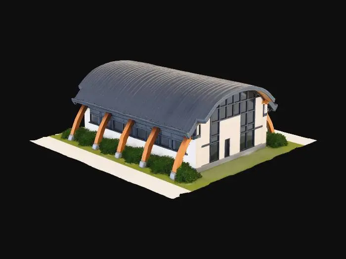 3D model for Curved Roof Architecture