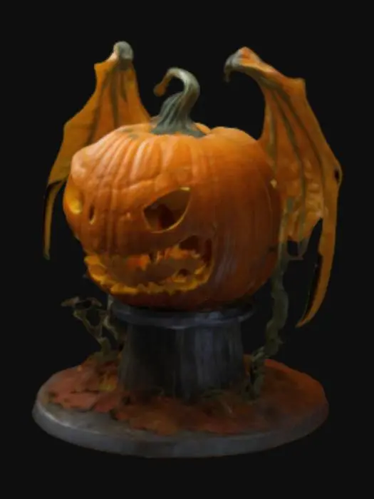 3D model for gargoyle, happy jack o lantern gargoyle