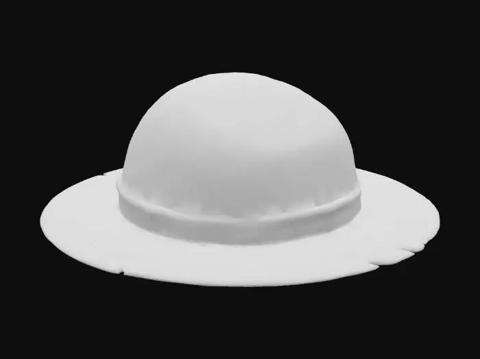 3D model for Straw Hat with Red Band