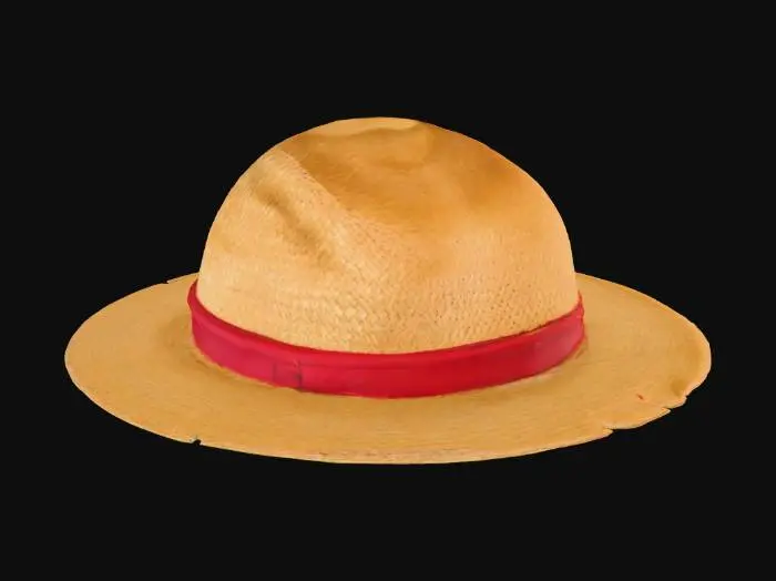 3D model for Straw Hat with Red Band