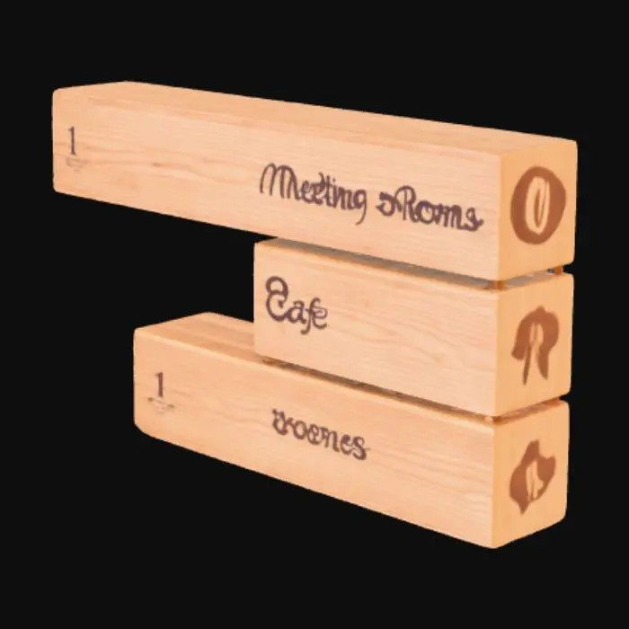 3D model for Wooden Directional Signage