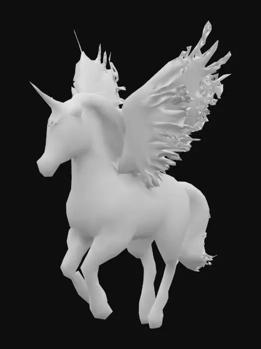 3D model for Glittery Pink Flying Unicorn