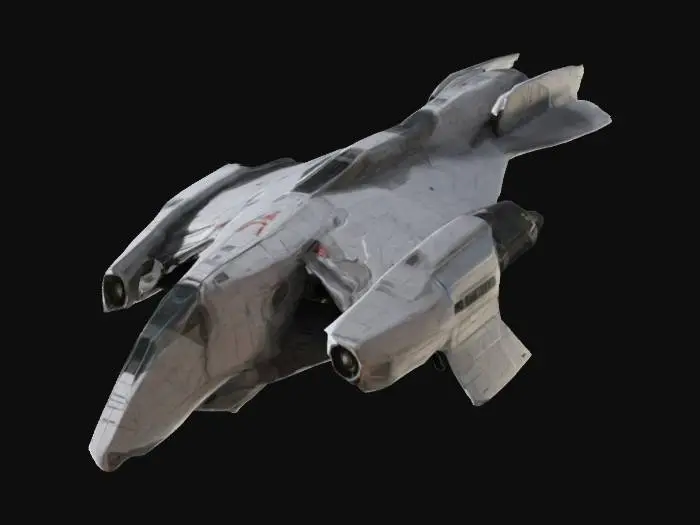 3D model for a spaceship. dropship style, angular.