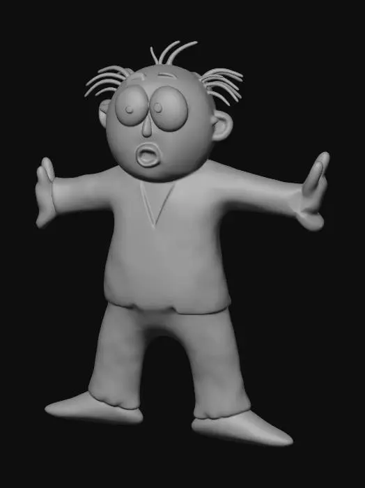 3D model for Surprised Man with Outstretched Arms