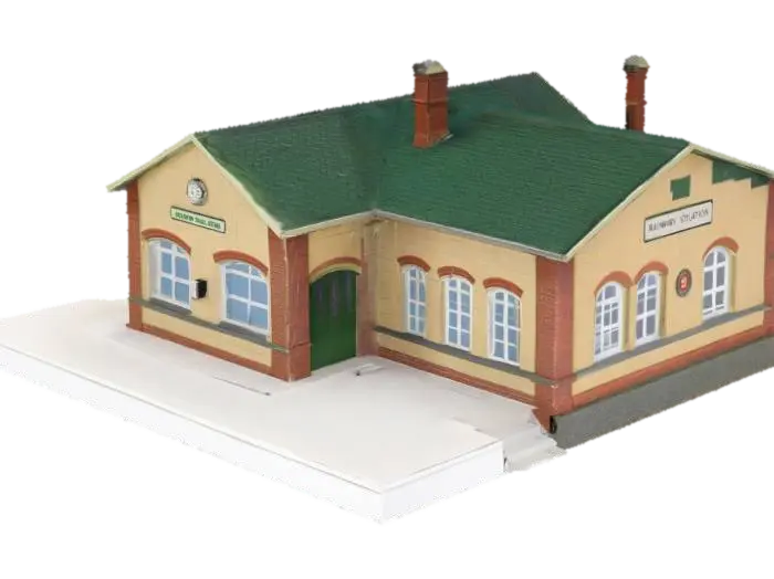 Model Railway Station 3D model, vytvořený pomocí AI