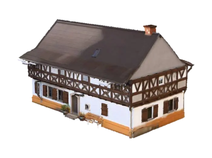 โมเดล 3D ของ Bavarian Half-Timbered House - German สร้างโดย AI