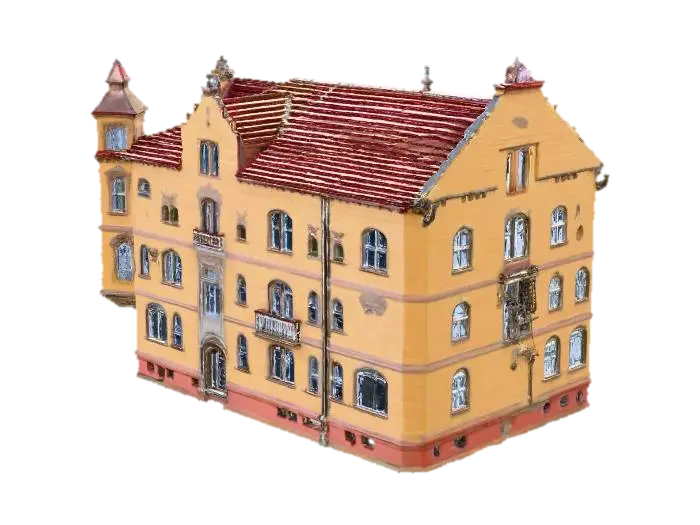 Mô hình 3D của Old building town hall, được tạo bằng AI