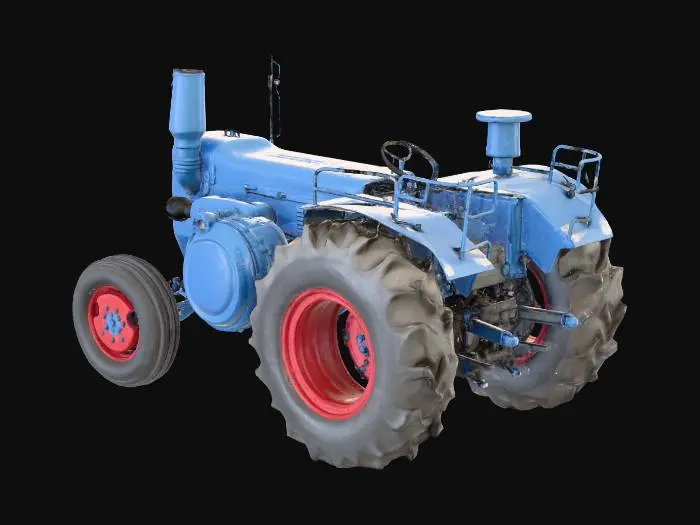 3D model for Blue Vintage Tractor