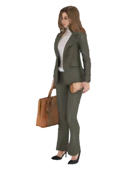 Frau mit Tasche - Purse 3D model, vytvořený pomocí AI
