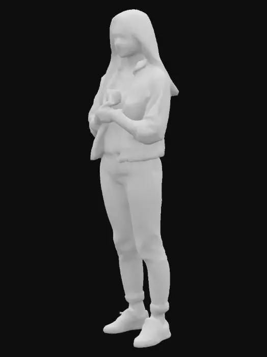 3D model for frau mit  smartfone