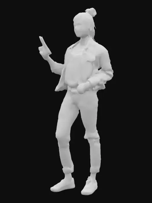 3D model for frau mit  smartfone