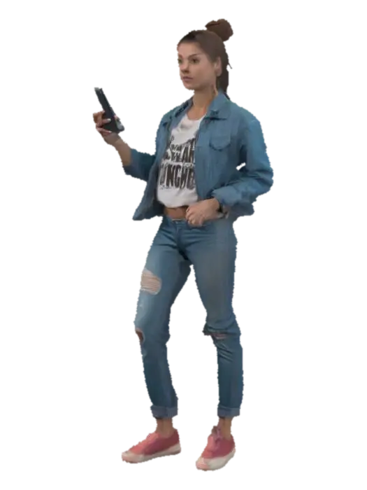 frau mit smartfone - Smartphone 3D model, vytvořený pomocí AI
