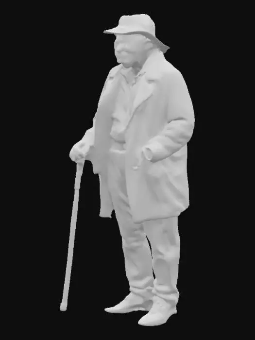 3D model for alter Mann Gehstock