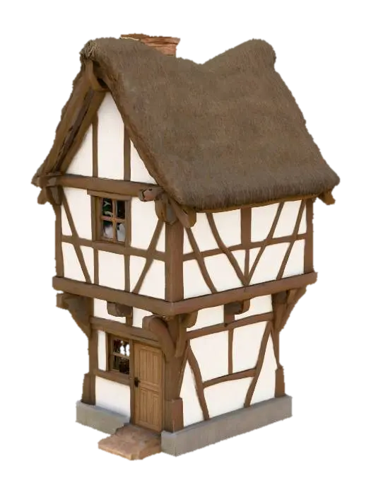 โมเดล 3D ของ Ein älters Fachwerkhaus - German สร้างโดย AI