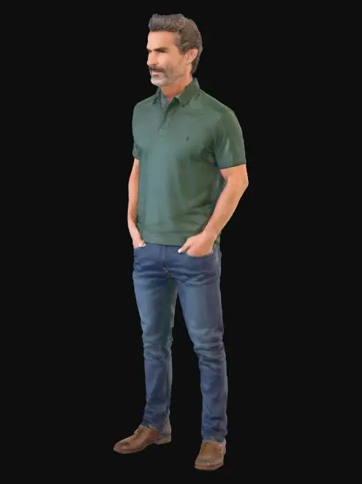3D model for Man in Green Polo Shirt