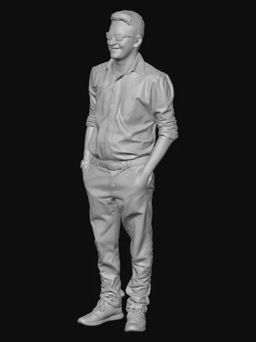 3D model for man in blue shirt