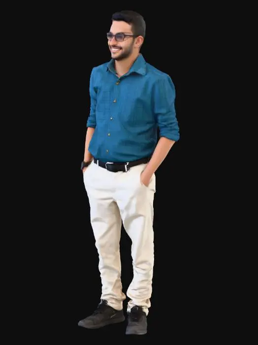 3D model for man in blue shirt