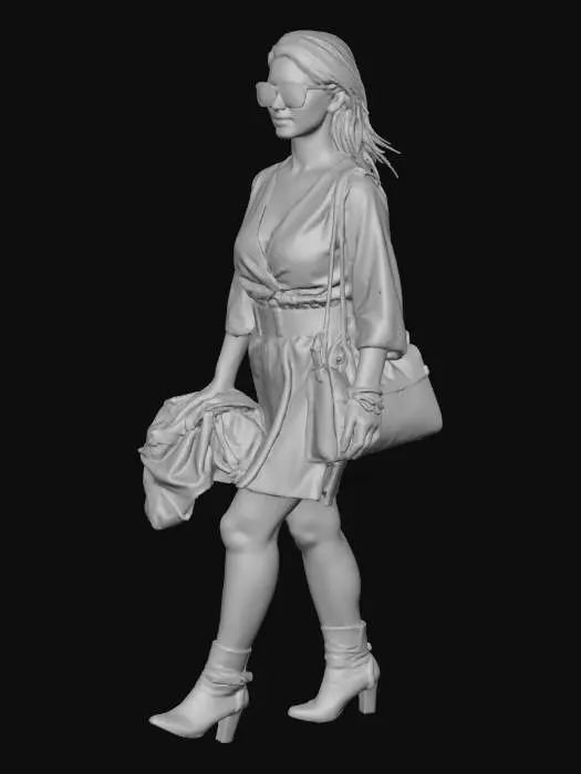 3D model for Woman in Gradient Dress