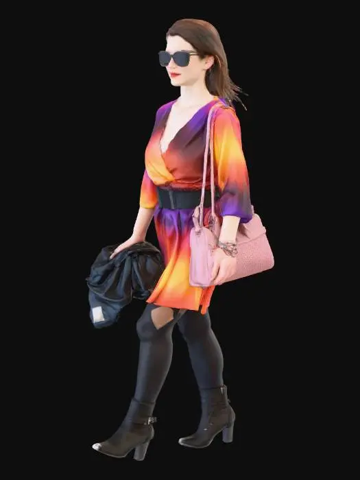 3D model for Woman in Gradient Dress