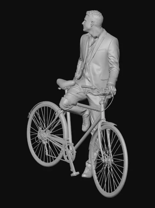 3D model for Man with bicycle