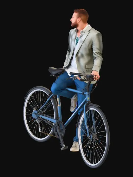 3D model for Man with bicycle