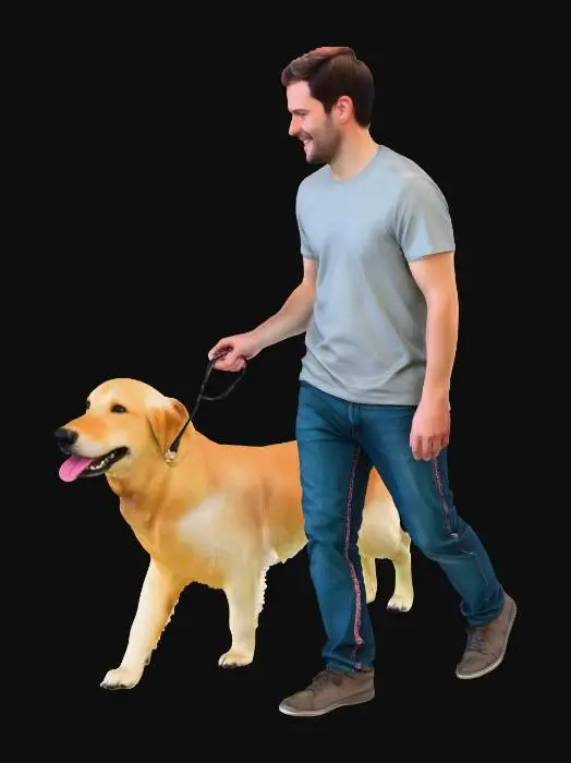 3D model for Man walking with dog