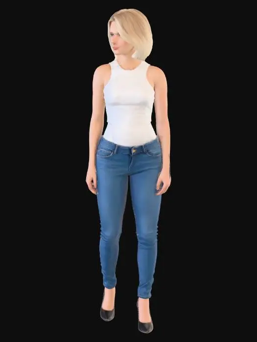 3D model for elegant woman in jeans