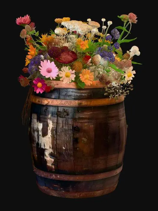 3D model for Barrel of Wildflowers