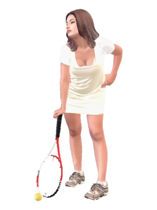 3D-модель Graceful Tennis Pose - Silhouette, згенерована ШІ
