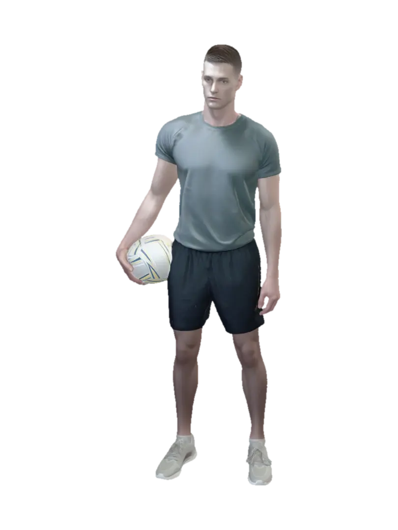 Athlete with Volleyball - Spike 3D model, vytvořený pomocí AI