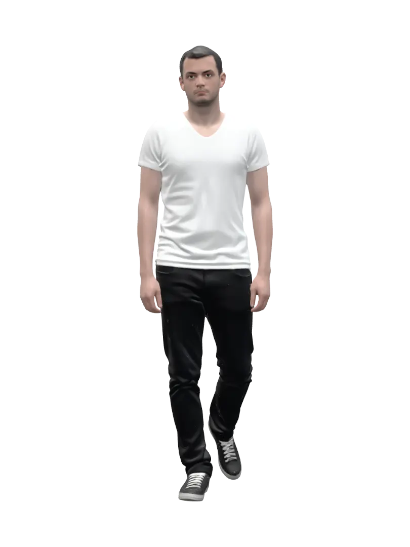 Man.In.White.T.Shirt - Blank 3D model, vytvořený pomocí AI