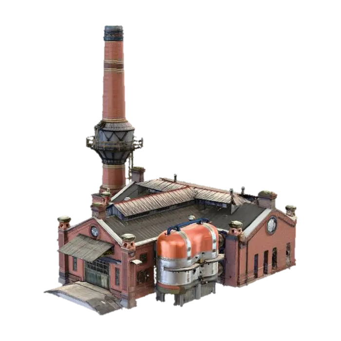 3D-модель Brick Factory Building - Industrial, згенерована ШІ