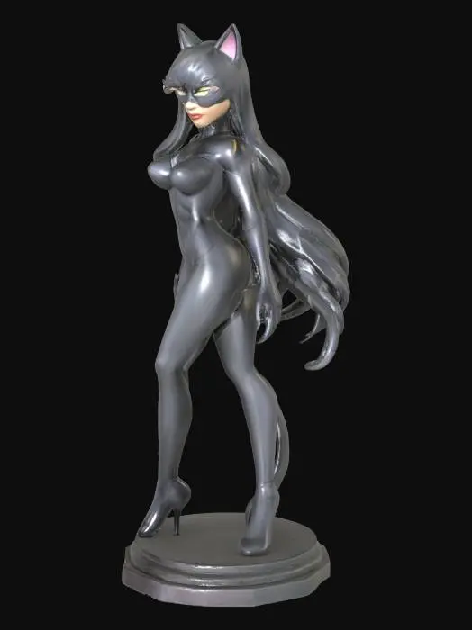 3D model for catwoman from the dc animated universe highly detailed in a statue format