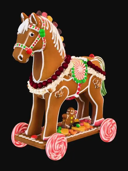 3D model for Gingerbread Carousel Horse, #Christmas2025#
