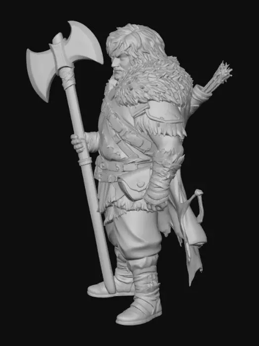 3D model for Halfling barbarian