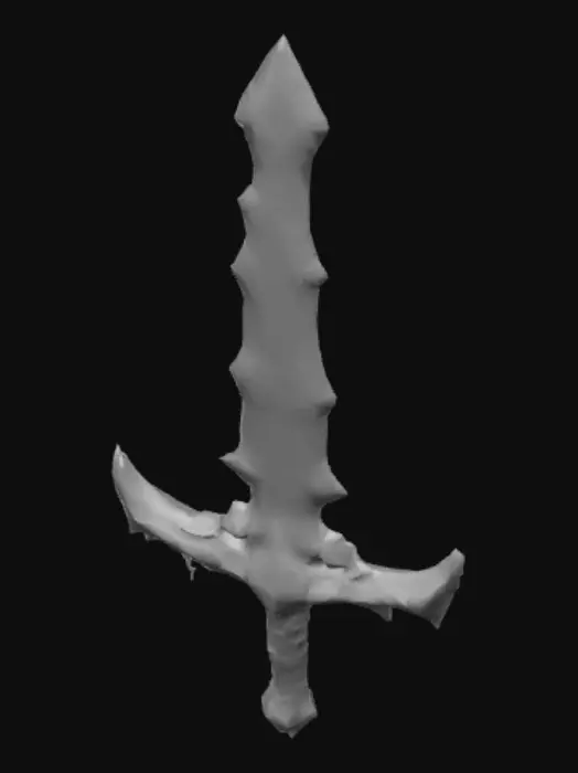 3D model for Prismfang, of type Shardblade.  Forged from a sliver of the Celestial Prism, housed in the heart of a living crystal wyrm. 