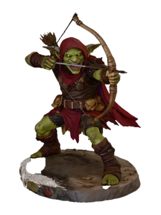 ZIMBO的Goblin Archer — 使用 Meshy AI 3D 生成器制作，免费下载 FBX OBJ GLB STL